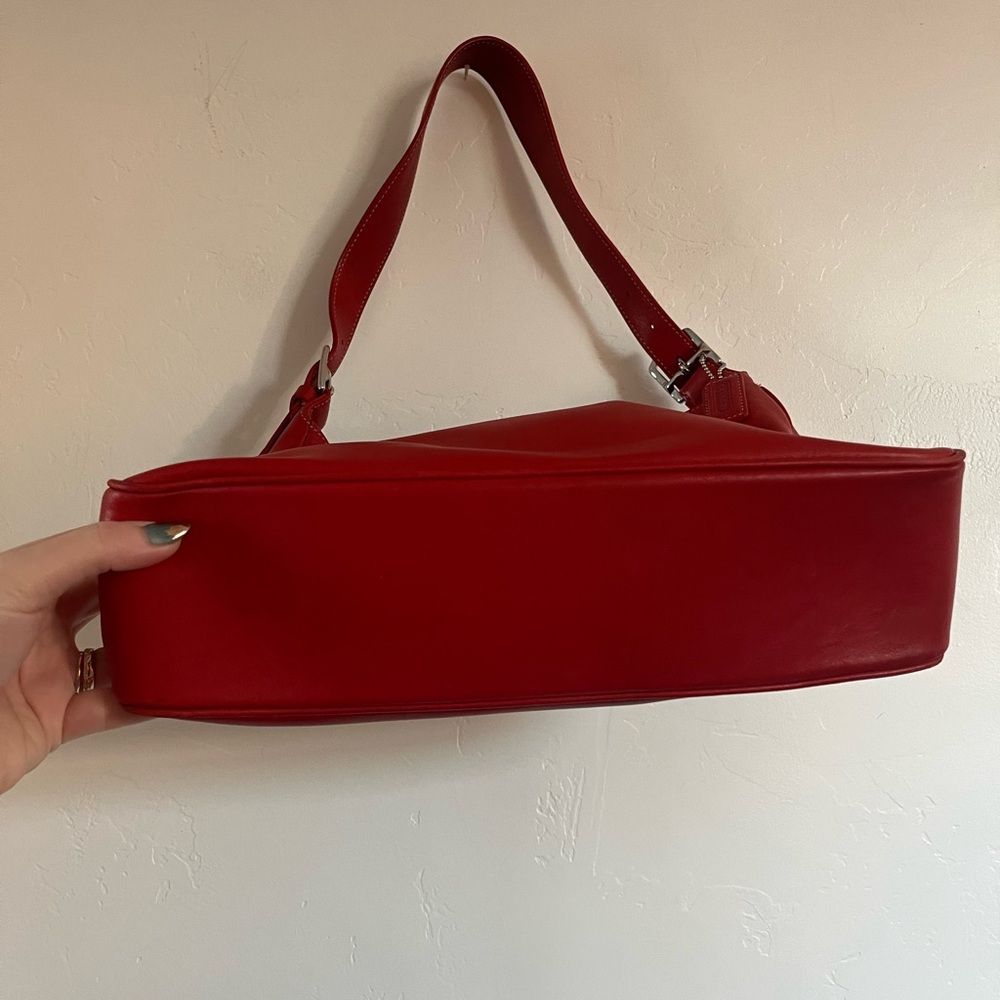 Vintage Y2K Coach Legacy Hampton Red Leather Shoulder Bag 7783 90s - Picture 11 of 15